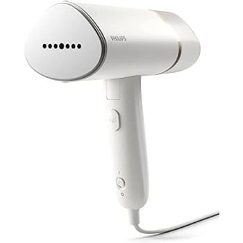 Philips Compact Handheld Steamer 3000 Series - 1000W - 20g/min Continuous Steam - 2M Cord Length - 120ML - Compact & Foldable - White - STH3020/16