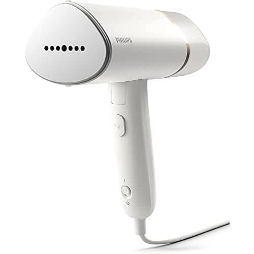 Philips Compact Handheld Steamer 3000 Series - 1000W - 20g/min Continuous Steam - 2M Cord Length - 120ML - Compact & Foldable - White - STH3020/16