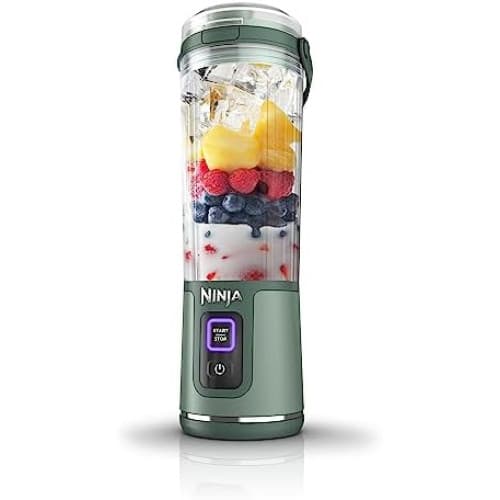 Ninja BC151EM Blast Portable Blender, Cordless, 18oz. Vessel, Personal Blender-for Shakes & Smoothies, BPA Free, Leakproof-Lid & Sip Spout, USB-C Rechargeable, Dishwasher Safe Parts, Forest Green