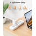 LENCENT Extension Lead with USB Slots, 3 Way Sockets Outlet Power Strips with 2 USB Ports, Universal Plug Adapter with 2M Extension Cord, Charging Station for Home, Office, Individually Switched