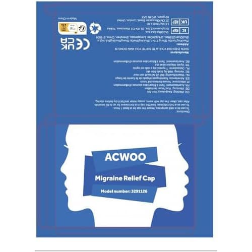 ACWOO Migraine Relief Cap, Reusable Cold Hot Therapy Migraine and Headache Relief Cap, Single-Sided Gel Ice Hot Head Wrap for Chronic Migraine, Tension Headache, Sinus Stress, Puffy Eyes (Black)