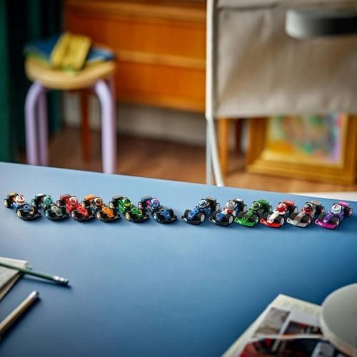 LEGO Minifigures F1 Collectible Race Cars Toys - Get 1 of 12 Mini Car Models with Drivers Helmets & Moving Wheels - Formula 1 Teams incl. Ferrari, Mercedes, McLaren, Red Bull - Mystery Box - 71049