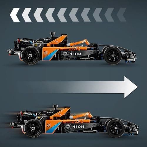 LEGO Technic NEOM McLaren Formula E Race Car Toy for 9 Plus year Old Kids, Boys & Girls, Model Pull-Back Vehicle Building Set, Kids' Bedroom Decoration, Birthday Gift Idea 42169