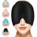 ACWOO Migraine Relief Cap, Reusable Cold Hot Therapy Migraine and Headache Relief Cap, Single-Sided Gel Ice Hot Head Wrap for Chronic Migraine, Tension Headache, Sinus Stress, Puffy Eyes (Black)