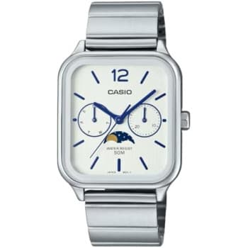 Casio Men's Watch - MTP-M305D-7AVDF White Dial, Silver Band