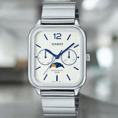 Casio Men's Watch - MTP-M305D-7AVDF White Dial, Silver Band