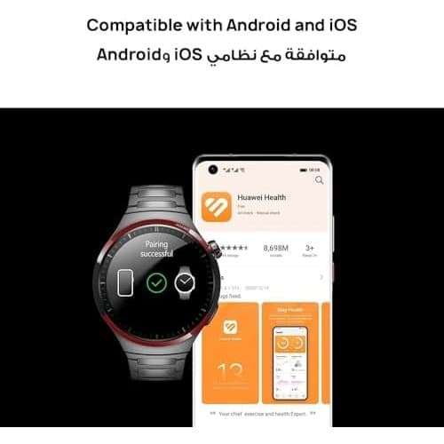HUAWEI Watch 4 Pro Space Edition smartwatch, Spherical Sapphire Glass, Health at a Glance, eSIM Cellular calling, Fresh-new Activity Rings, Compatible with Andriod & iOS, Space Grey