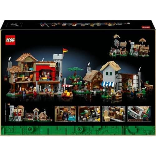 LEGO Icons Medieval Town Square, Building Set, Advanced Model Kit for Adults to Build, Village of Felsa Model, Home or Office Office Décor, Creative History Gift for Men, Women, Him & Her 10332