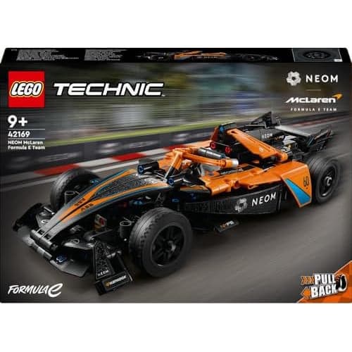 LEGO Technic NEOM McLaren Formula E Race Car Toy for 9 Plus year Old Kids, Boys & Girls, Model Pull-Back Vehicle Building Set, Kids' Bedroom Decoration, Birthday Gift Idea 42169