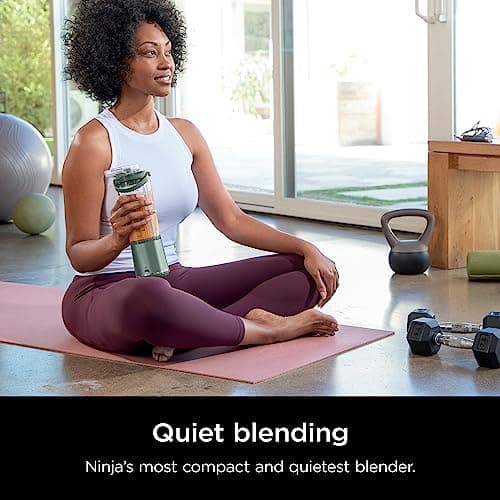 Ninja BC151EM Blast Portable Blender, Cordless, 18oz. Vessel, Personal Blender-for Shakes & Smoothies, BPA Free, Leakproof-Lid & Sip Spout, USB-C Rechargeable, Dishwasher Safe Parts, Forest Green