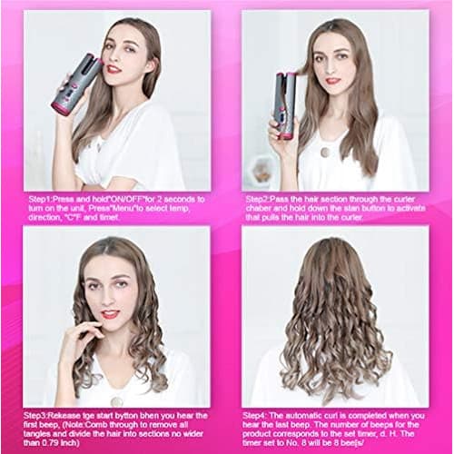 JOKBEN Wireless Automatic Curling Iron with Rechargeable Battery