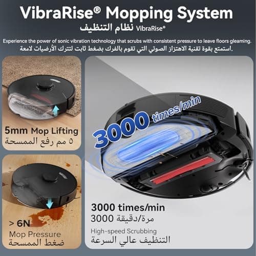 roborock S7 Max Ultra RobotVacuum Cleaner with Auto Mop Washing/AutoDust Emptying/WarmAirDrying/AutoTankRefilling/DockSelf-cleaning Vacuum Cleaner(5500 Pa Active Obstacle Avoidance, App/Voice Control)