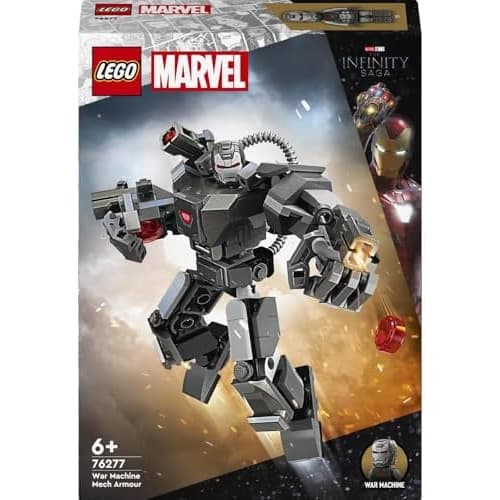 LEGO Marvel War Machine Mech Armour, Buildable Toy Action Figure for Kids with 3 Stud Shooters, Legendary Character from the MCU, Gifts for Boys and Girls Aged 6 Plus Years Old 76277