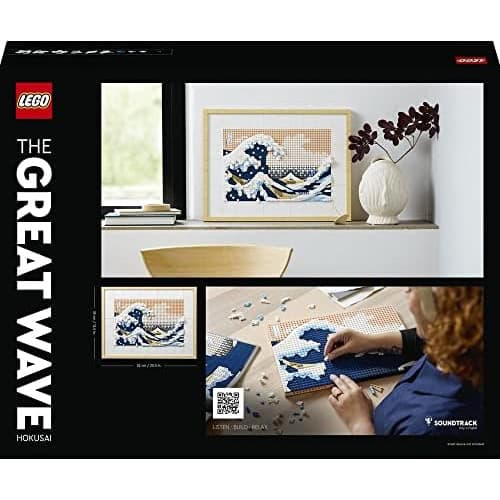 LEGO 31208 Art Hokusai – The Great Wave, 3D Japanese Wall Art Craft Kit, Framed Ocean Canvas, Creative Activity, Gifts for Adults, DIY Home, Office Decor