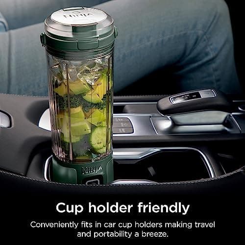 Ninja BC151EM Blast Portable Blender, Cordless, 18oz. Vessel, Personal Blender-for Shakes & Smoothies, BPA Free, Leakproof-Lid & Sip Spout, USB-C Rechargeable, Dishwasher Safe Parts, Forest Green