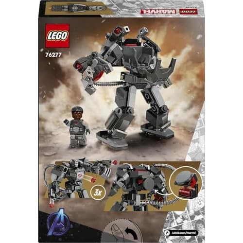 LEGO Marvel War Machine Mech Armour, Buildable Toy Action Figure for Kids with 3 Stud Shooters, Legendary Character from the MCU, Gifts for Boys and Girls Aged 6 Plus Years Old 76277